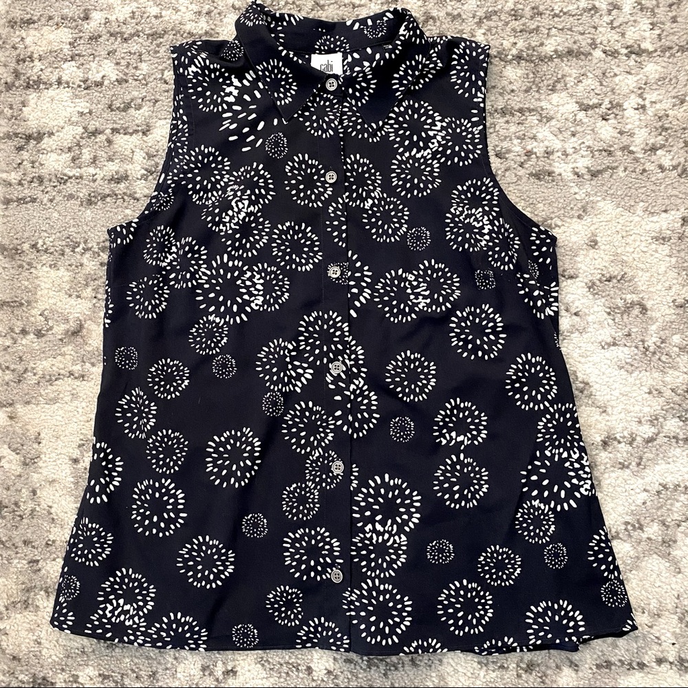 Cabi Dandelion Wish Peplum Button Up Top